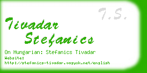 tivadar stefanics business card